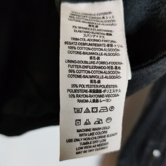 Free People Black Moto Cardi Jacket Sz 4 Waterfall Single Button Front Zip Cuffs - Picture 7 of 8